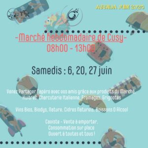 Le marché de Cusy est un moment de rencontre et de partage . Présence du Wine truck, vins vivants, caviste, bar à vin